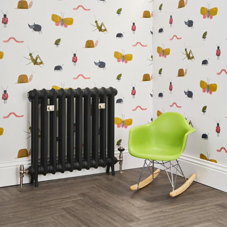 Emmeline I 665mm cast iron radiator in Matt Black